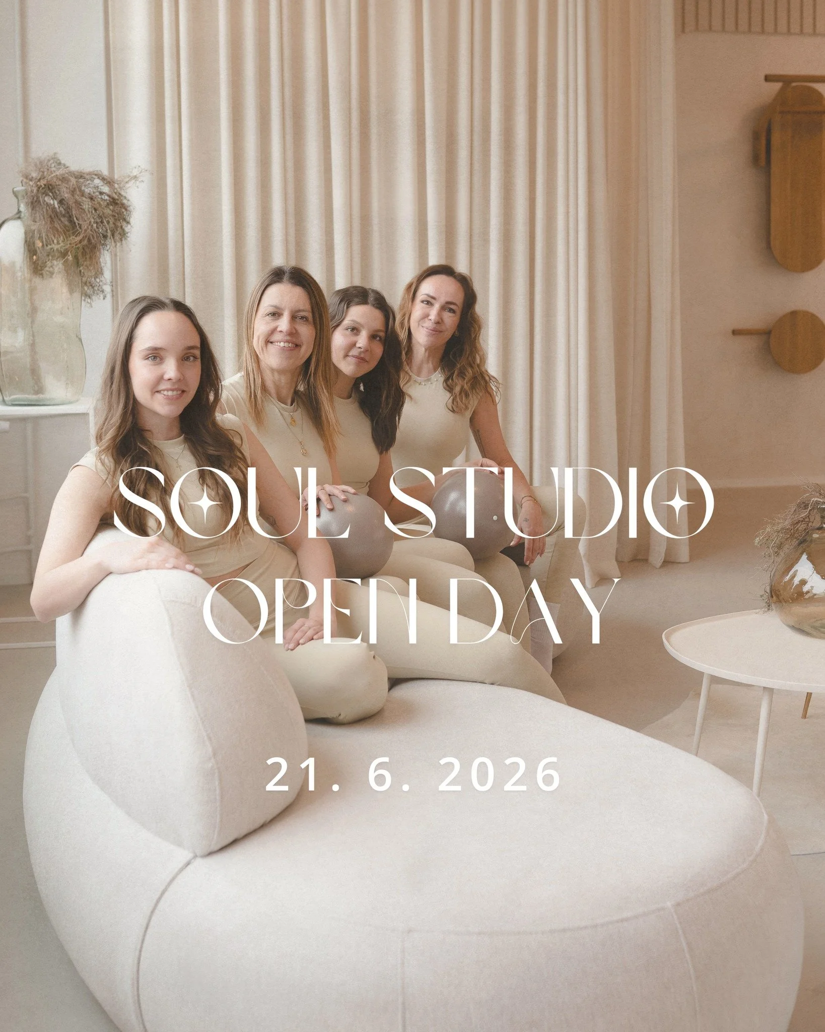 Soul Open Day
21.6. 2026 
9.00&ndash;19.00
Soul studio Pilates Reformer

Zveme v&aacute;s na den pln&yacute; pohybu, energie, relaxu a př&iacute;jemn&eacute; atmosf&eacute;ry v na&scaron;em studiu. Přijďte si vyzkou&scaron;et Pilates Reformer, poznat