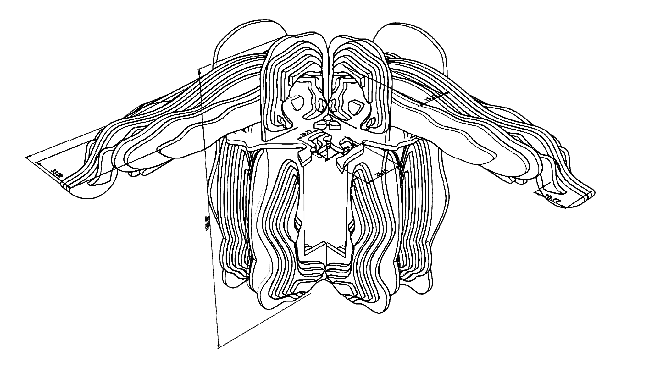 technical drawing of wooden prototype