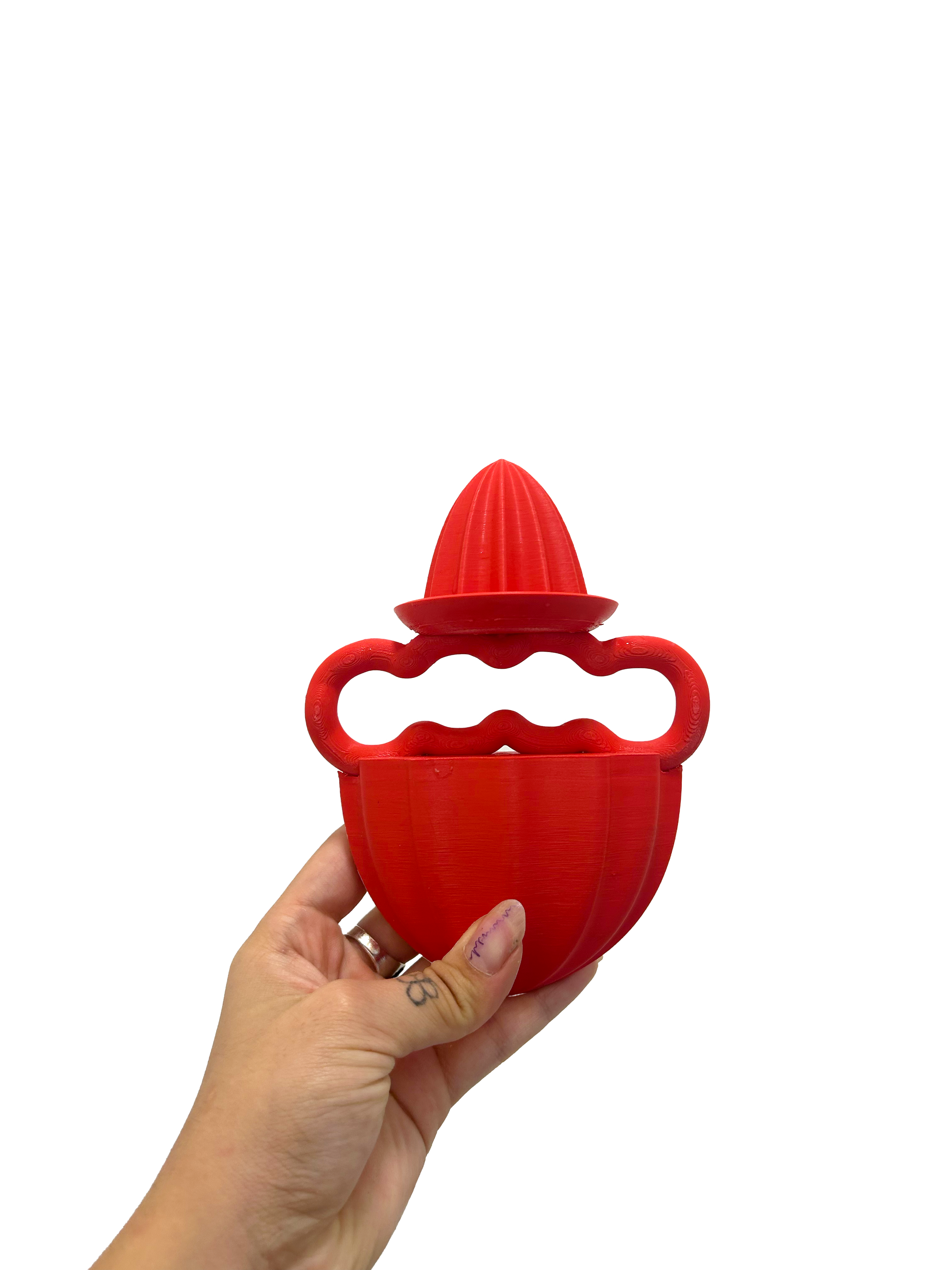 Fist, the Lemon prototyple in red PLA