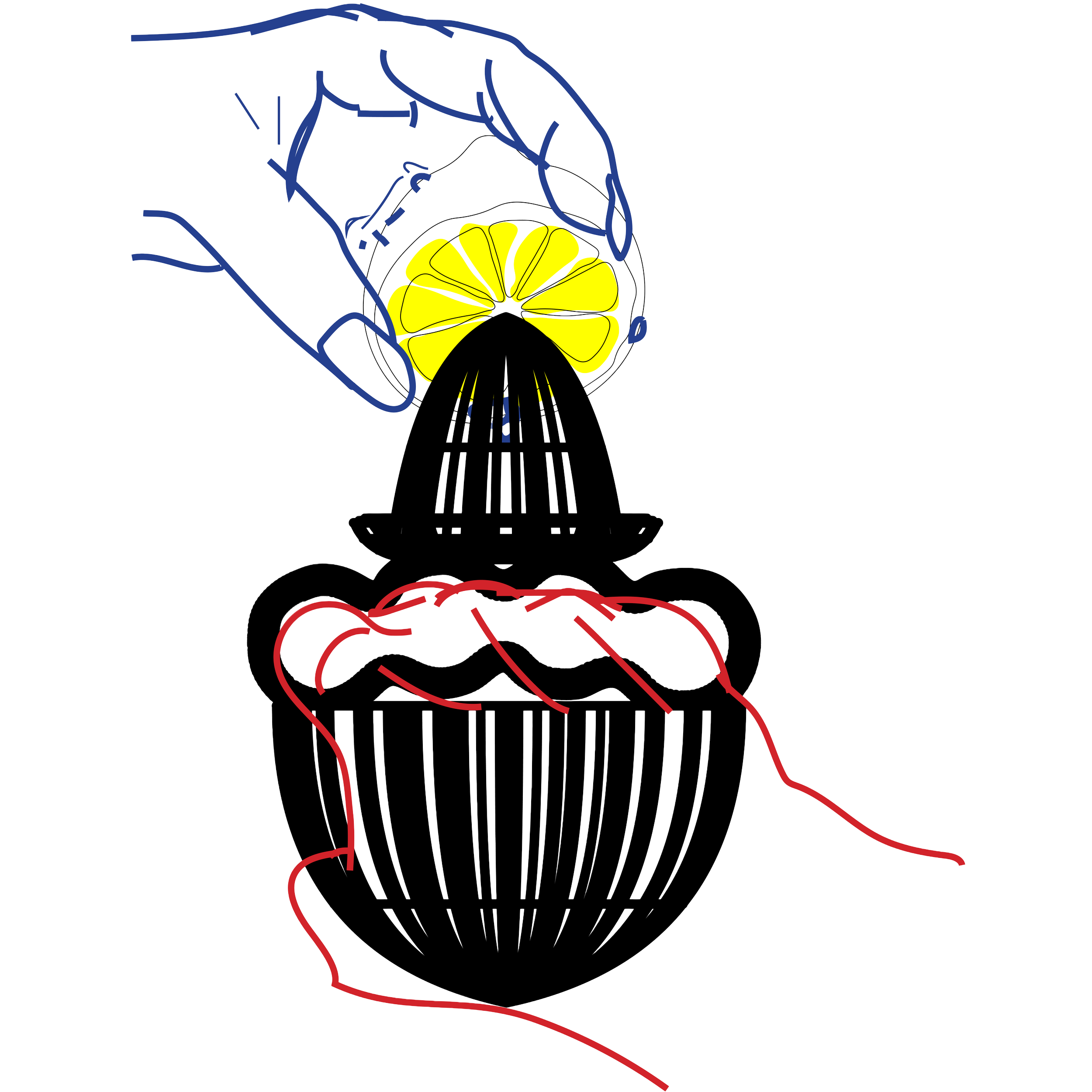 Full fist model of fist the lemon; making a fist, fisting a lemon.