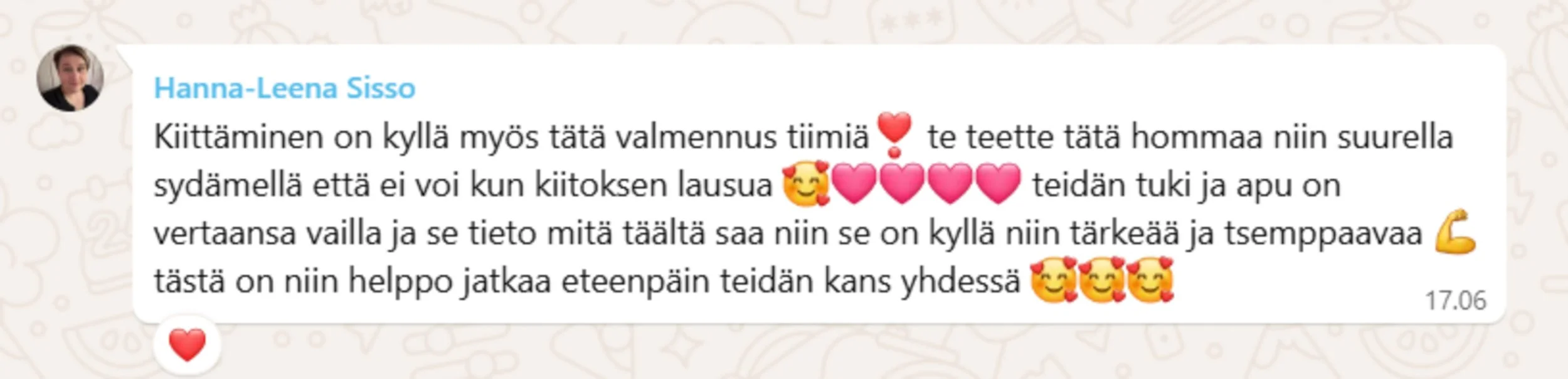 Positiivinen palaute Ketokoutsarin valmennuksesta.