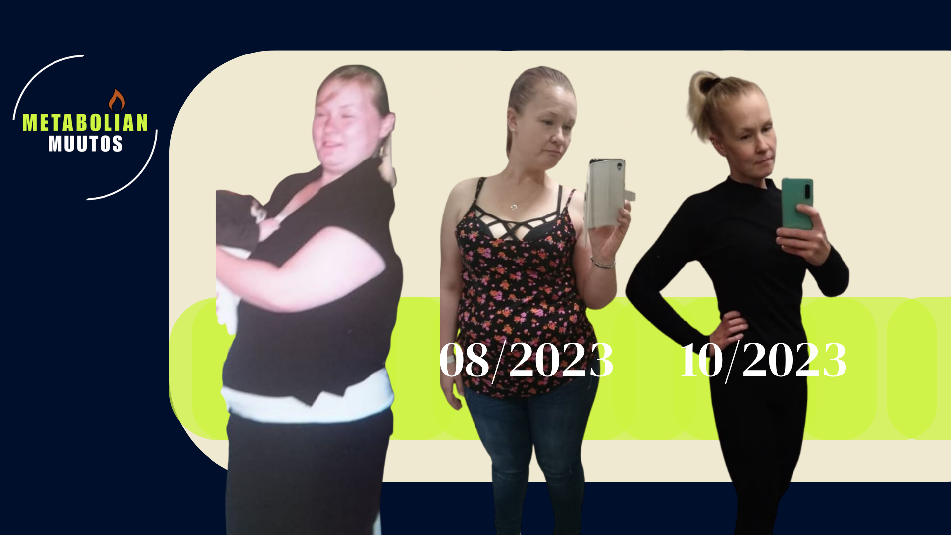 Marianne ennen valmennusta ja valmennuksen jälkeen