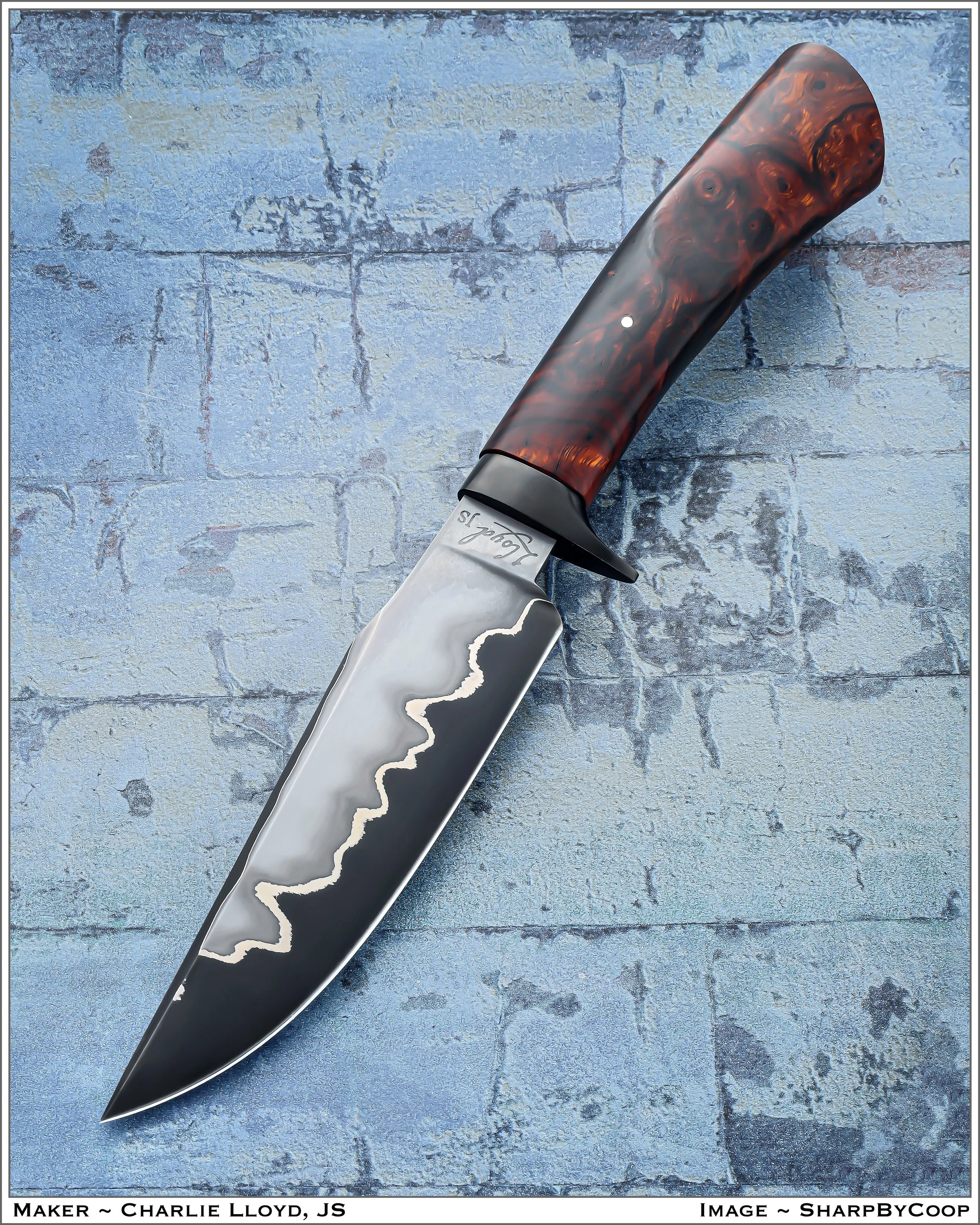 #4 CuMai Hunter, Ironwood handle, hot blued guard. Awarded best Hunter in Guild 2025  overall 10.25" blade  5.25" handle  4.25" 
.$750 shipped. Email to purchase.
