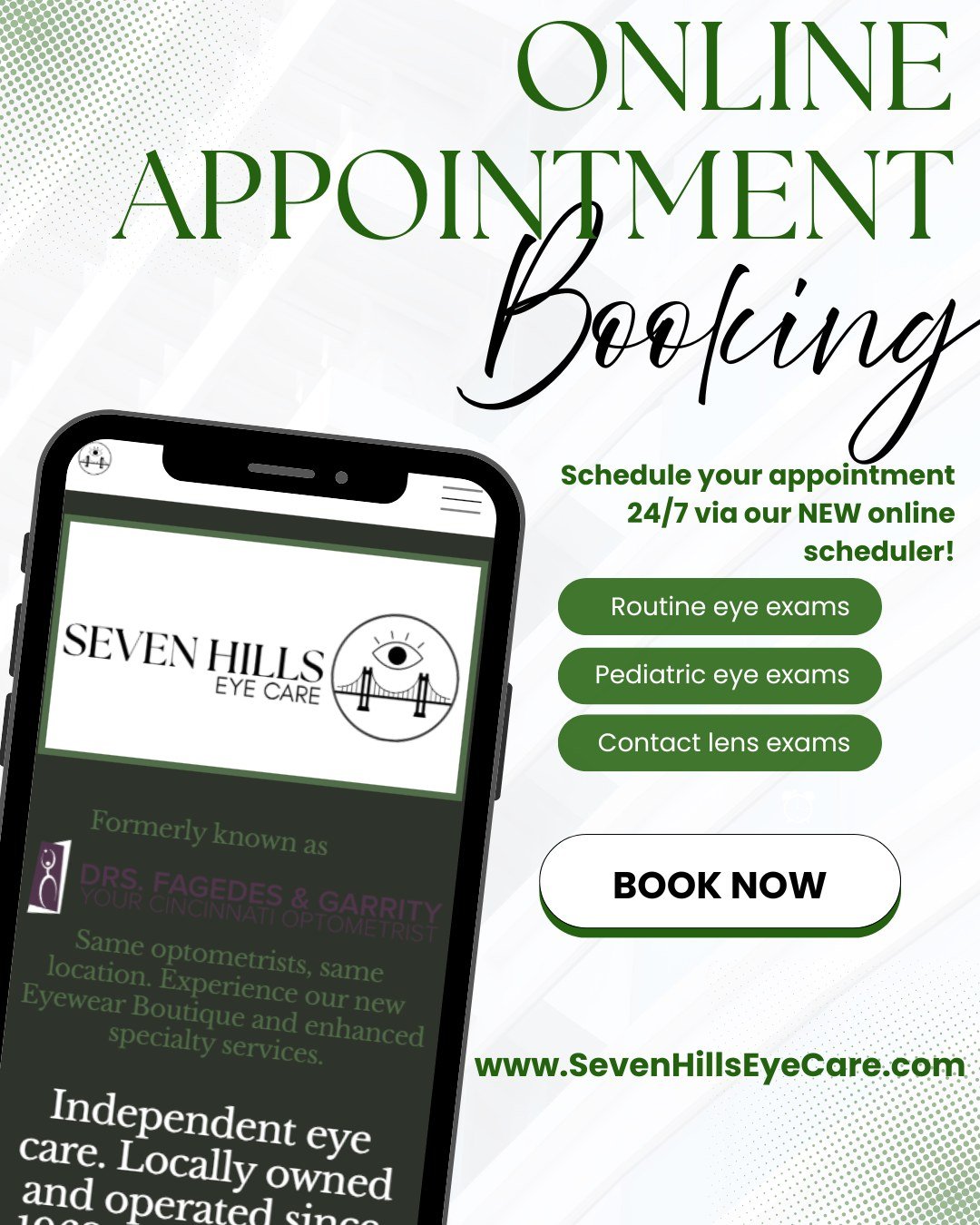 Your busy life just got a little easier! 🎉Book your eye appointments online anytime, anywhere - even in your pajamas at midnight (we won't judge 😊).
No more waiting on hold. ✅Just click, schedule, and you're done! 
💻Book your next eye appointment 