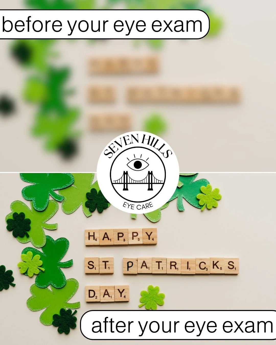 This St. Patrick's Day, don't let blurry vision steal your luck. ☘️Whether it's time for a checkup or a new pair of frames, we're here to help you see the world in full HD &mdash; shamrocks and all. 🌈

Book your appointment today and see what you've