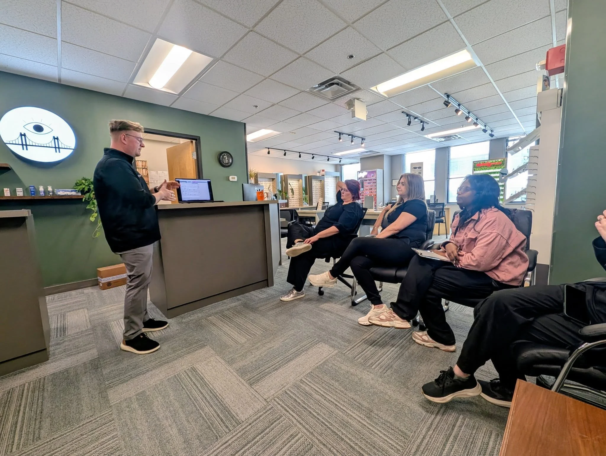 ✨ A little peek behind the scenes at Seven Hills Eye Care. 😎

Swipe to see what we've been up to &rarr; a refreshed front desk to welcome you in style, and our amazing team deep in training mode, because great eye care never stops improving.

We're 
