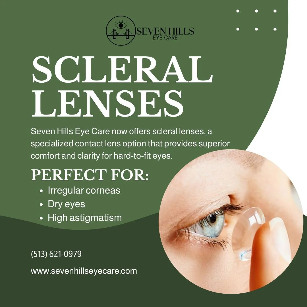 ‼️NEW ‼️We're thrilled to expand our services with scleral contact lenses, a custom-fit vision solution designed for patients who need extra comfort and clarity. If you've had trouble with standard contact lenses, Seven Hills Eye Care can help. Book 