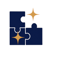 Flat icon showing leadership and learning development – puzzle pieces symbolizing growth.