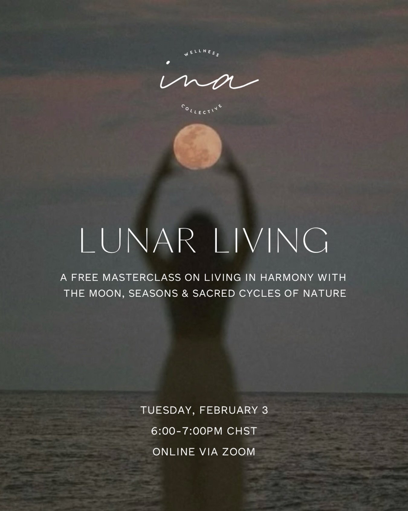 FREE MASTERCLASS🌙
&nbsp;
Lunar Living will explore how to work with the moon, the seasons, and the natural rhythms of life so you can move with more clarity, ease, and intention in both your life and work. In this class, @alignedbyliv will explore t