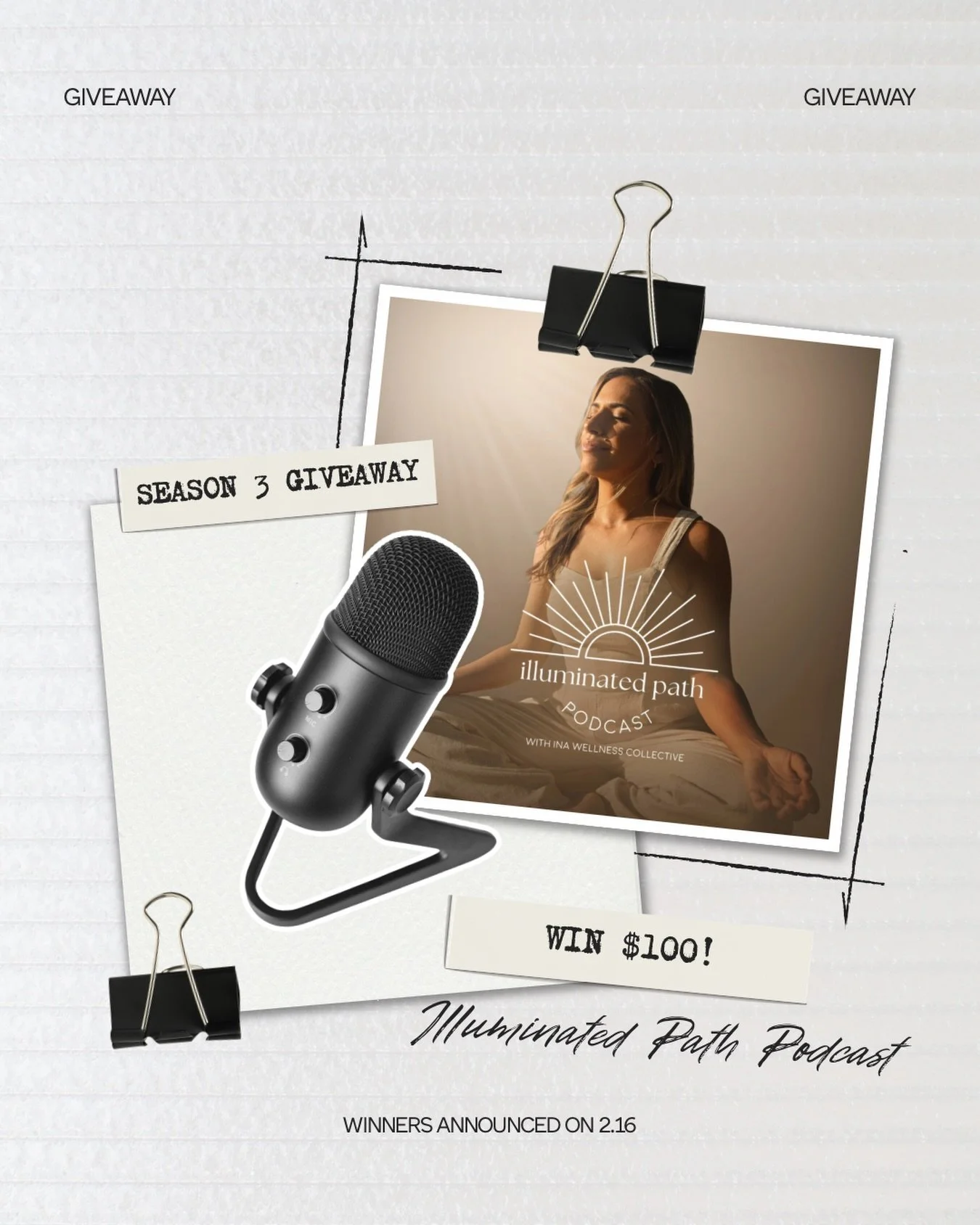 100 | 100 | 100

We&rsquo;re celebrating the start of Season 3 of our podcast &mdash; Illuminated Path &mdash; with a special giveaway! 3 winners will each receive $100 for showing the love and supporting the show.

HOW TO ENTER

💚Follow + rate the 