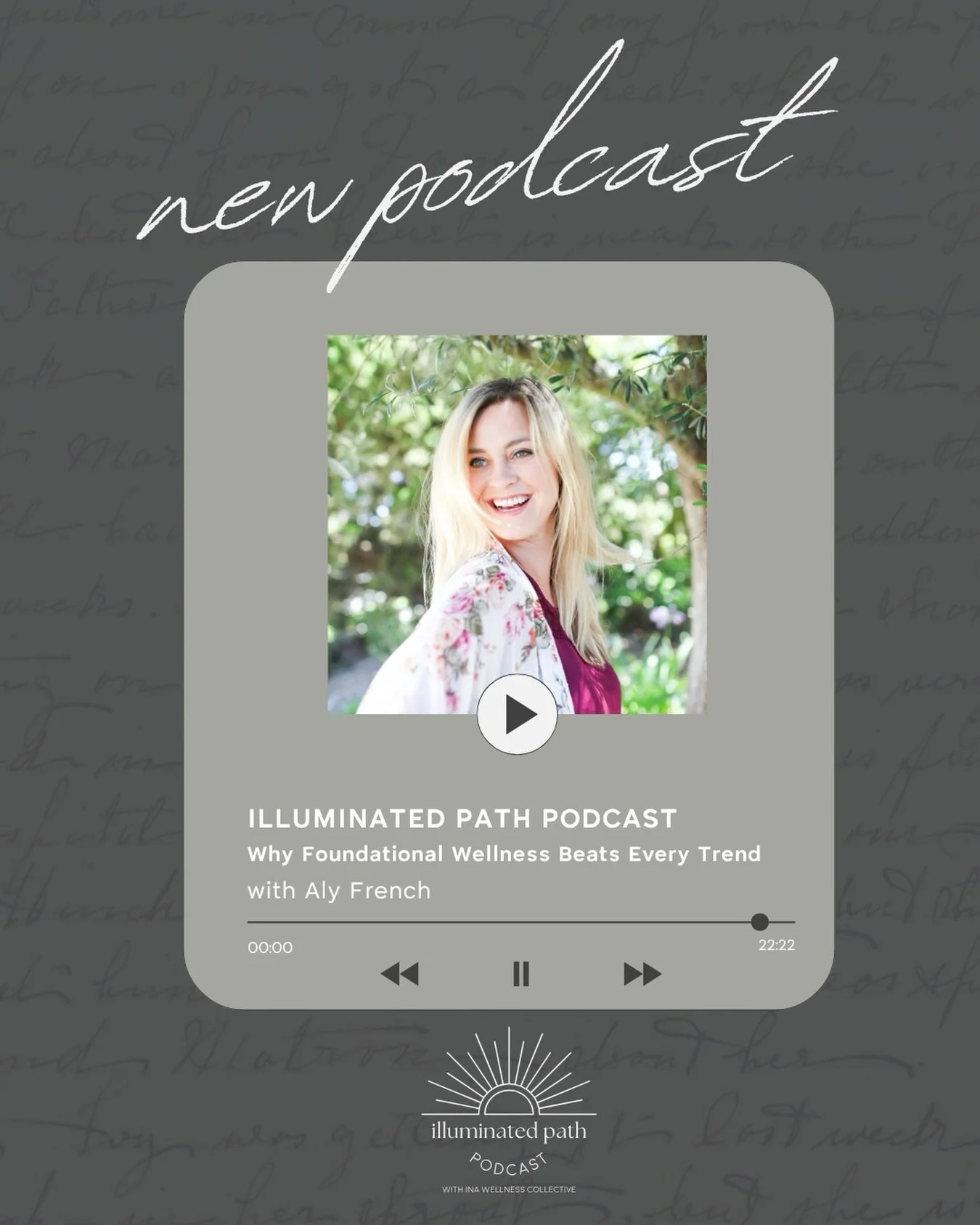 NEW EPISODE DROP

Why Foundational Wellness Beats Every Trend
with Aly French of @courageouswellness 

MEET ALY 
Aly is a Certified Integrative Nutrition Health Coach through the Institute of Integrative Nutrition with advanced training in hormone he