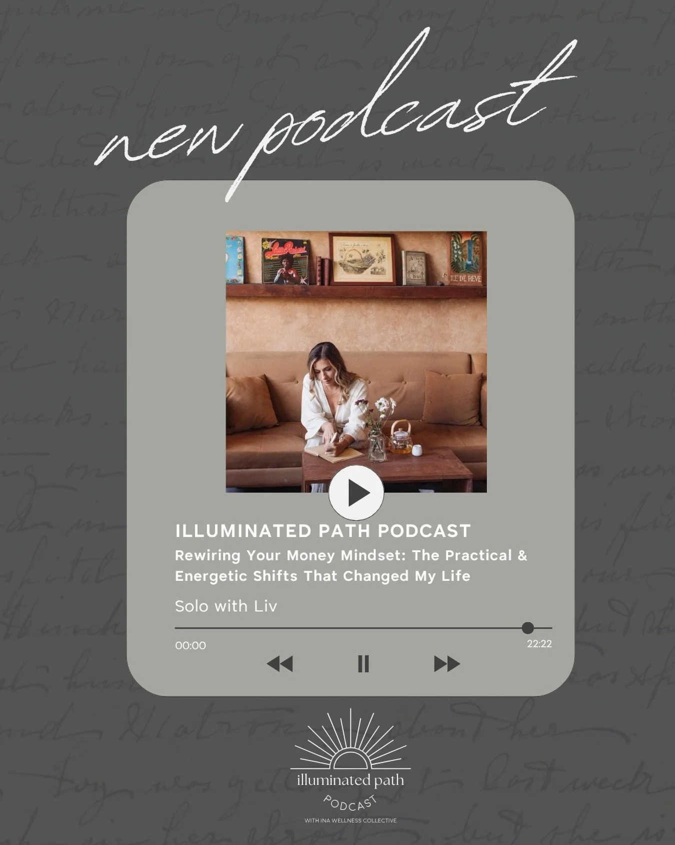 ON THE POD

New Illuminated Path Podcast solo episode out now with @alignedbyliv talking all things money mindset &amp; practical + energetic shifts to change your relationship with abundance.

Available now on Spotify, Apple &amp; YouTube