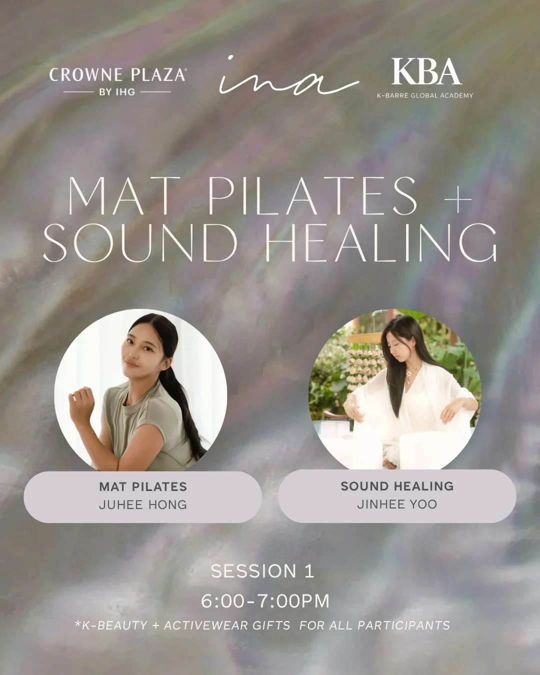 Ina x K-Barre Academy: Wellness Reset

Autumn @autumn.yb x K-Barre Academy @kbarre.official are coming to Guam! Join us for this intimate evening of movement + sound in collaboration with Crowne Plaza Resort Guam.

✨Date: Thursday, November 5, 2026
✨