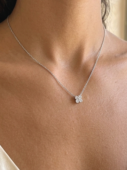 Collana Quadrifoglio con Zirconi