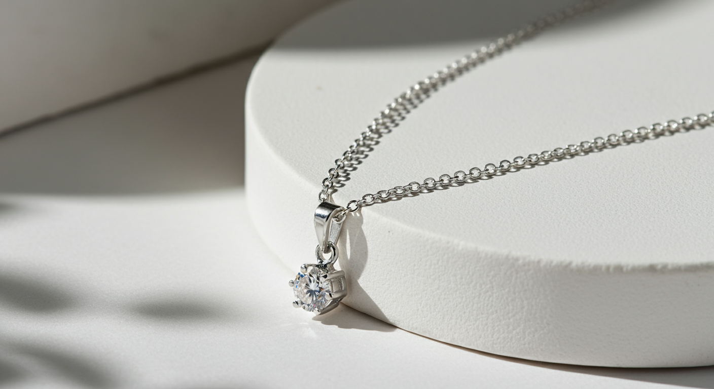 Collana con ciondolo di diamante