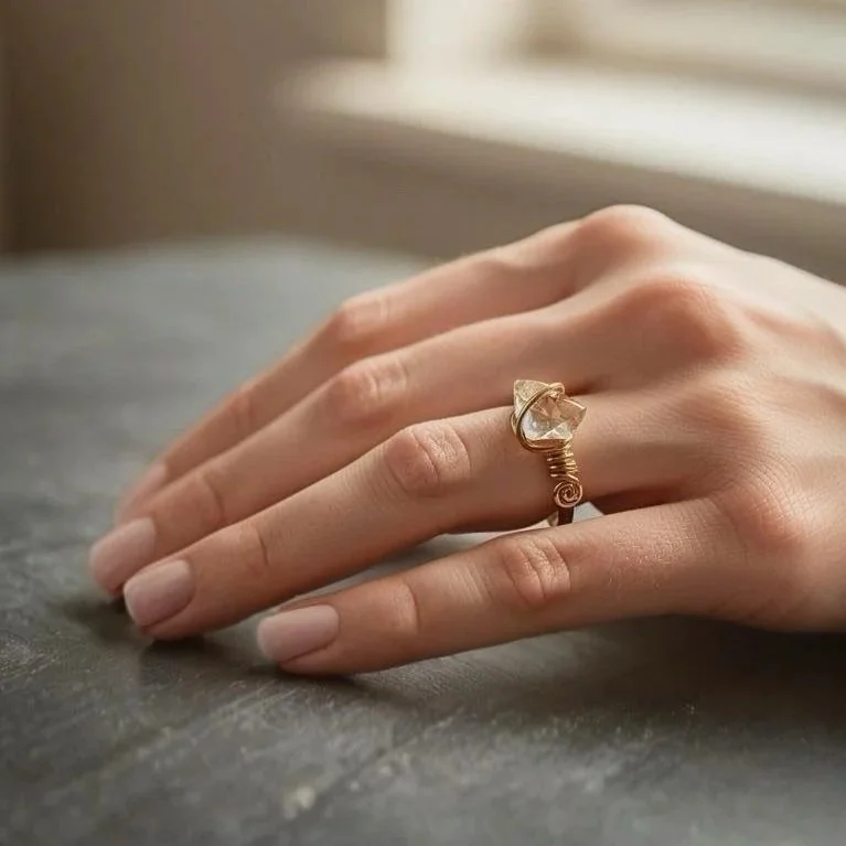 Anello con zircone Trasparente