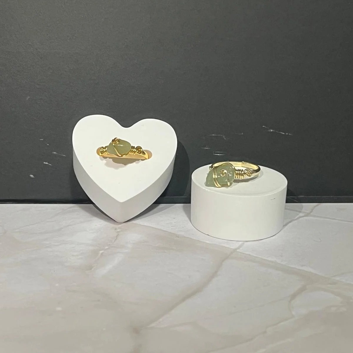 Anello con zircone Verde Chiaro