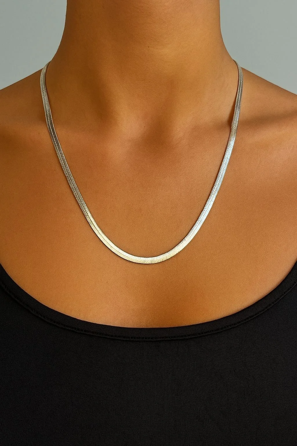 Collana Piatta in acciaio