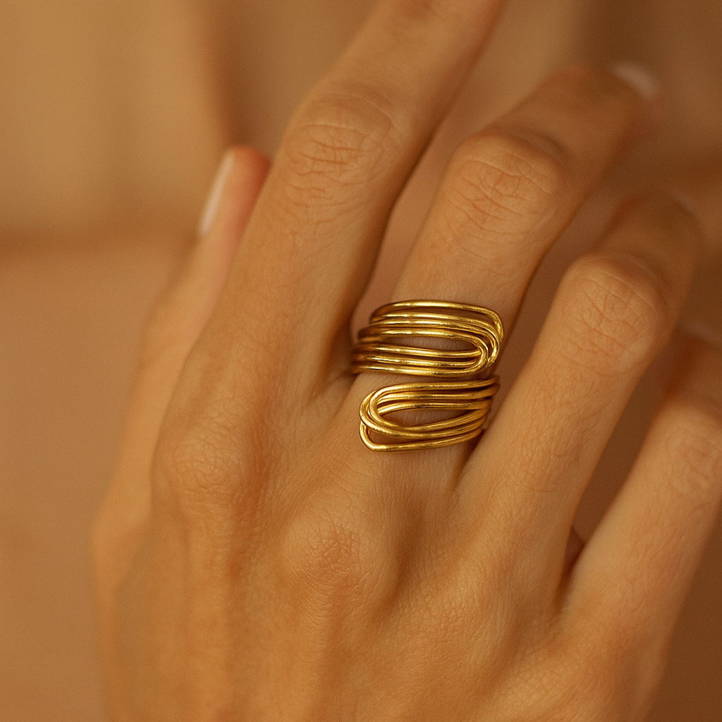 Anello aperto dorato