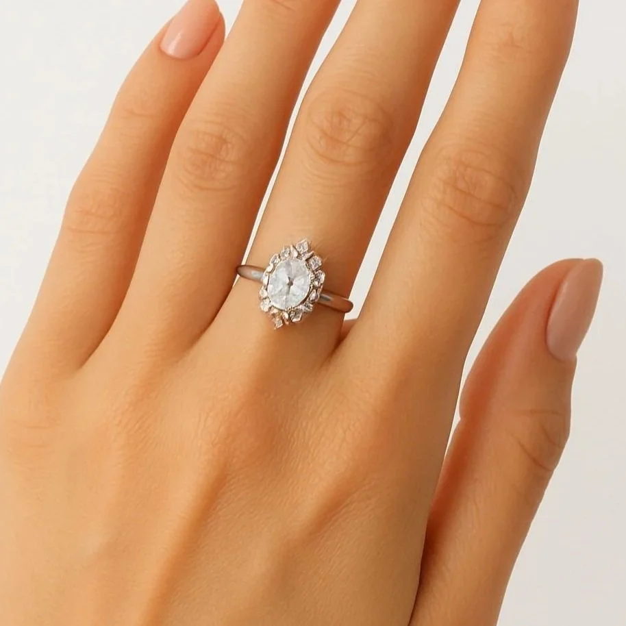 Anello Punto Luce ovale