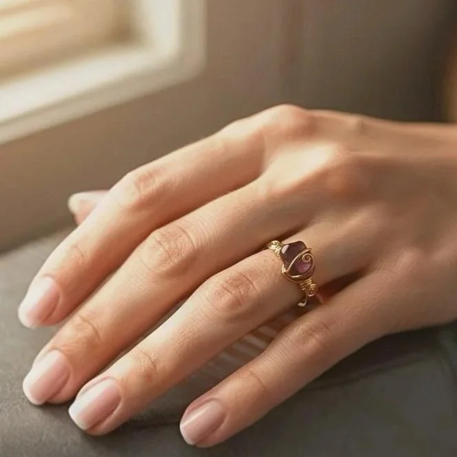 Anello con zircone Viola