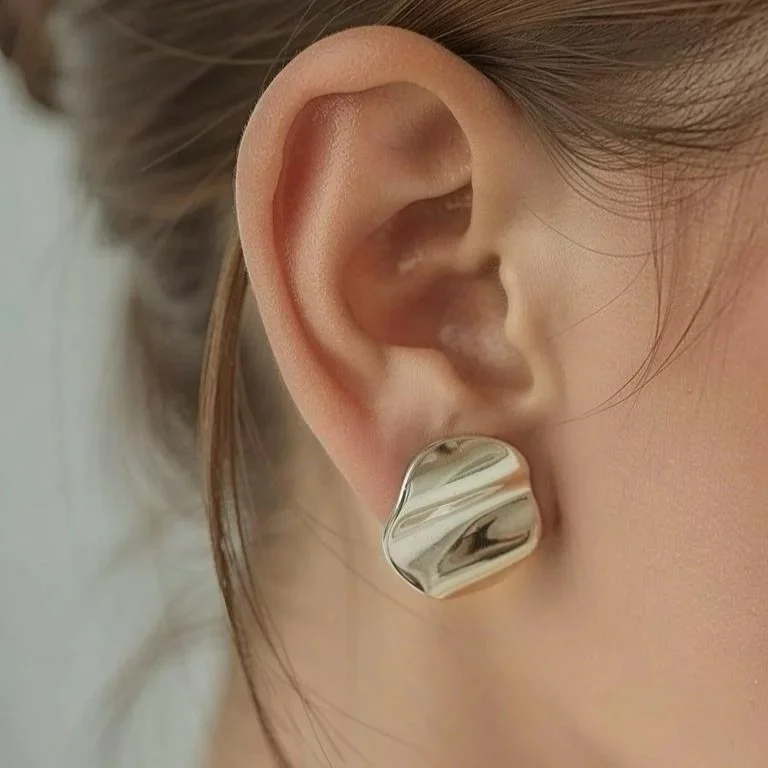 Orecchini Disco ondulato