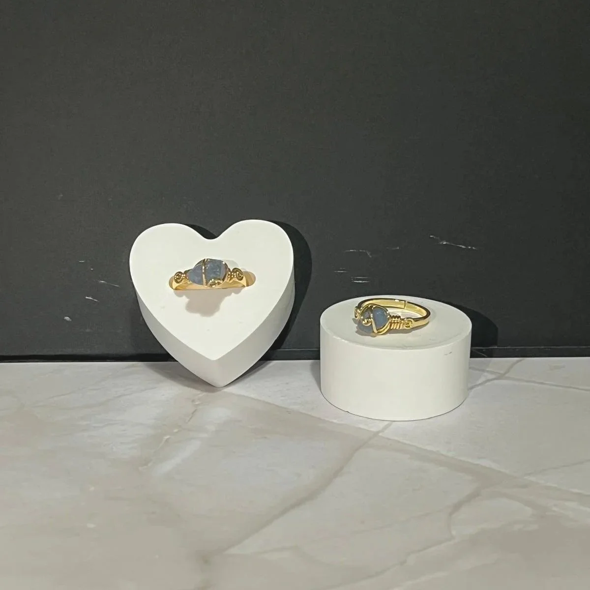 Anello con zircone Blu Marino