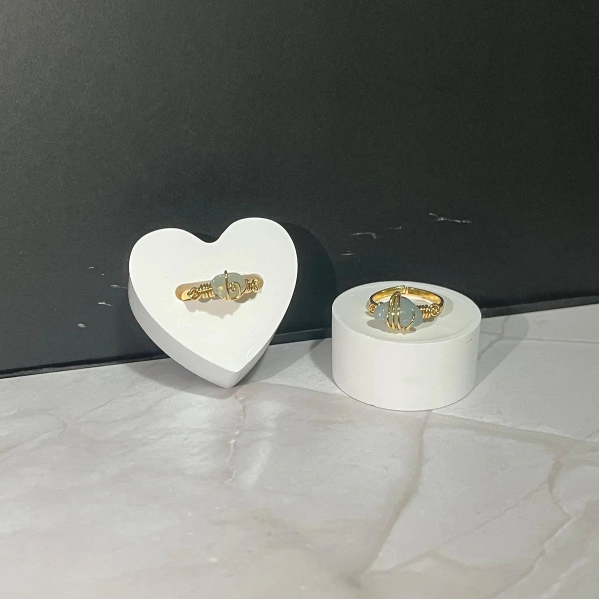 Anello con zircone Azzurro Pastello