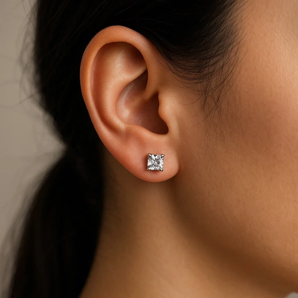 Orecchini Punto Luce Quadrati