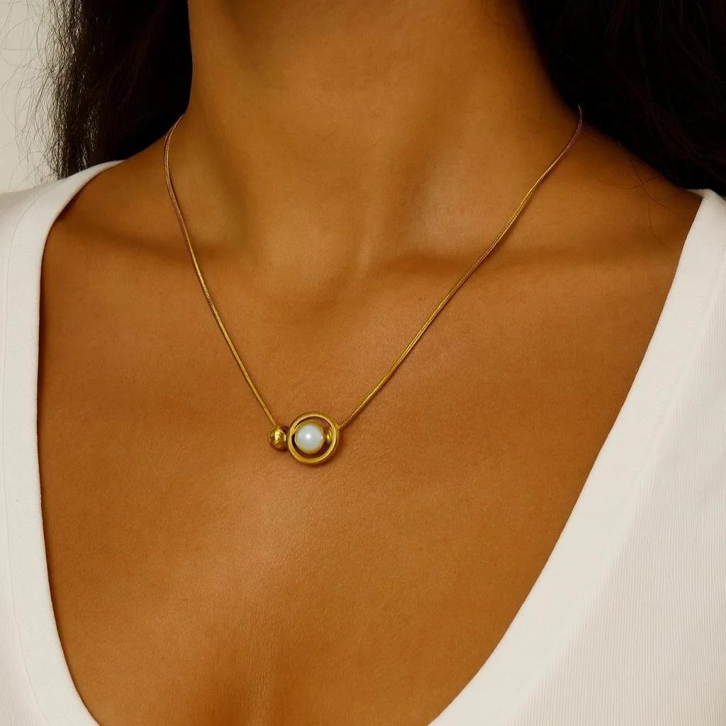 Collana con Cerchio e Perla