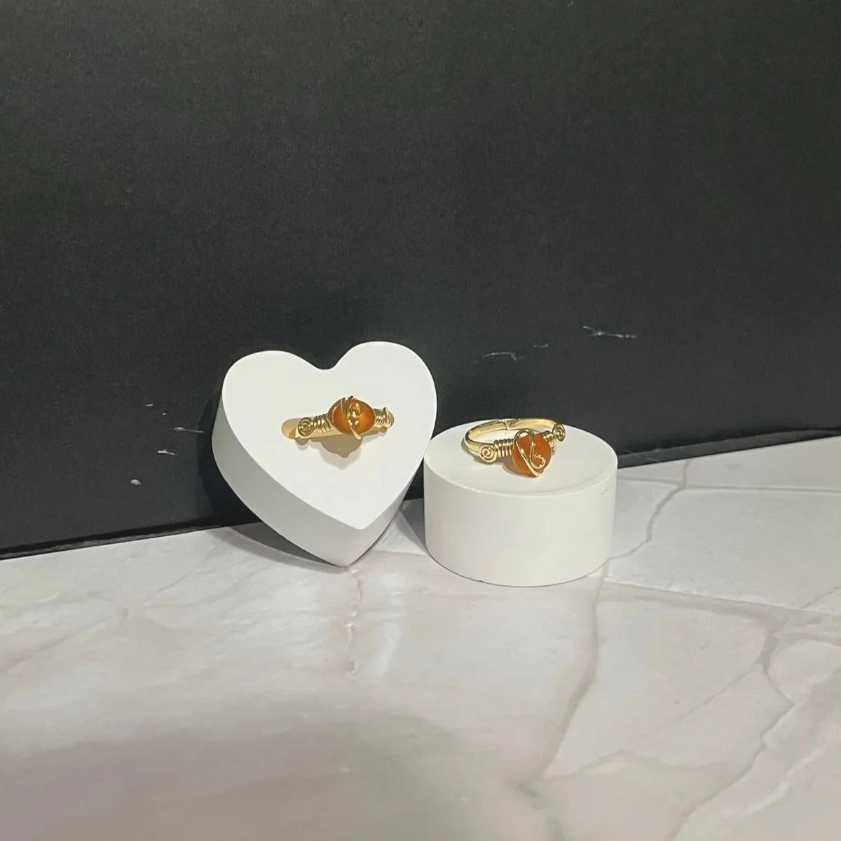 Anello con zircone Arancione