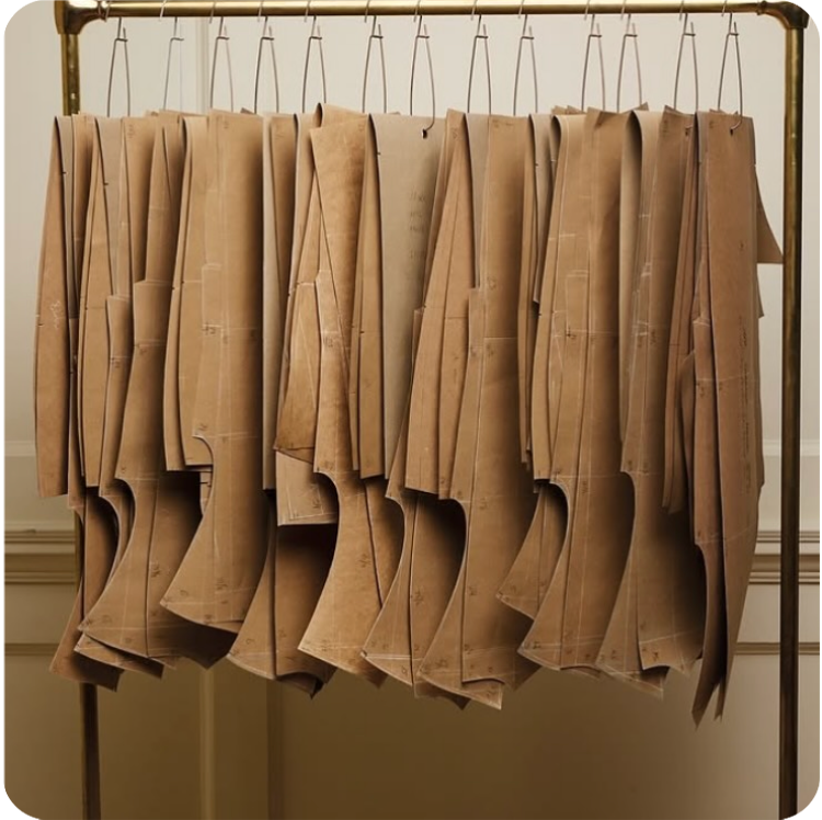 Bespoke tailoring patterns on Savile Row, the famous centre of  men's style in London.