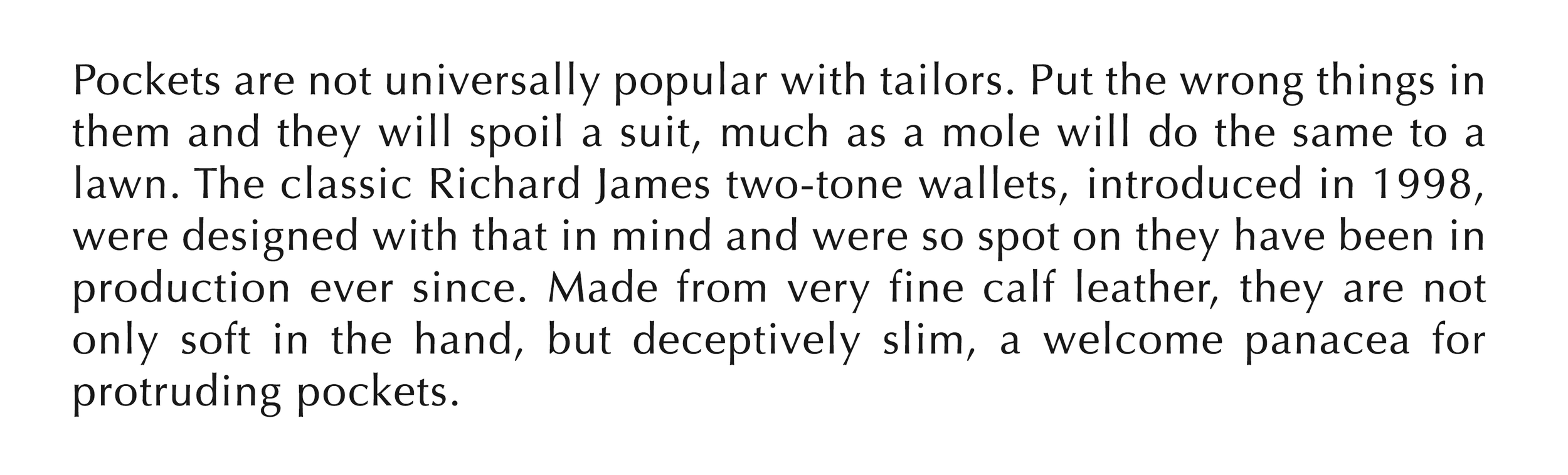 Professionally written description of a men's wallet to optimise ecommerce sales.