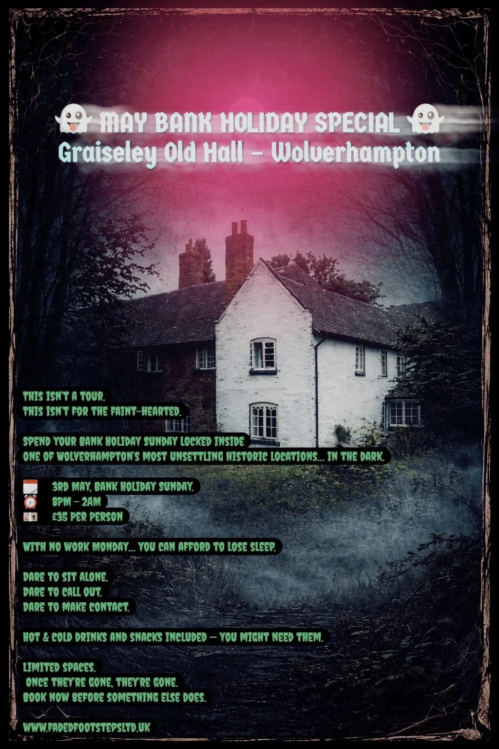 Graiseley Old Hall - Paranormal Investigation Event Raffle