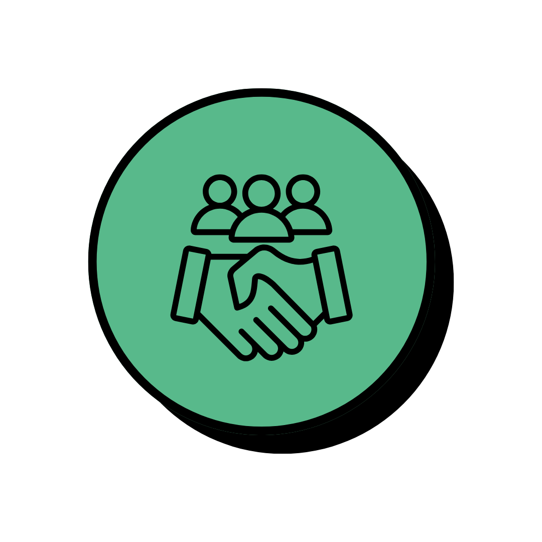 icon for integration, client retention and engagement.