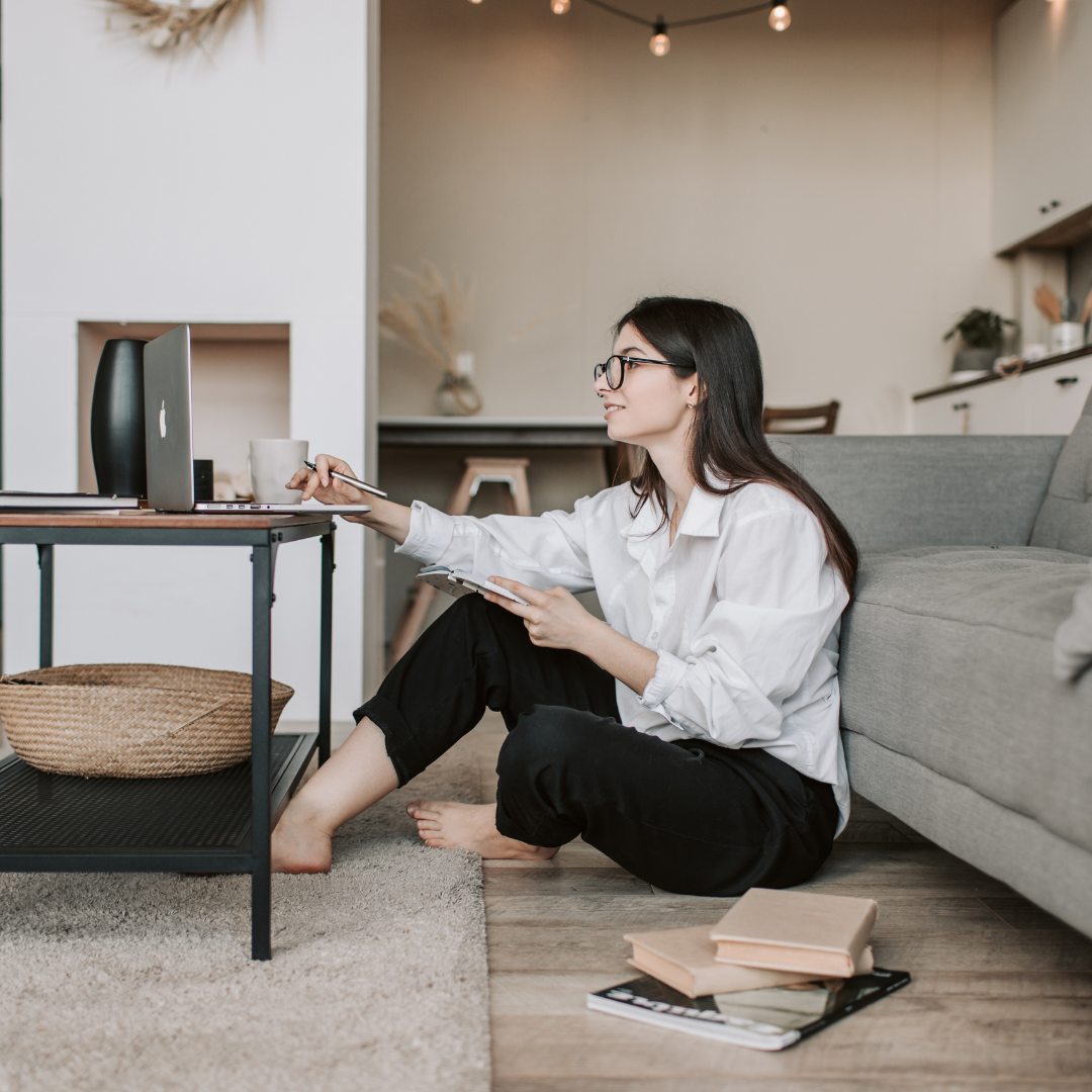 lady working from home