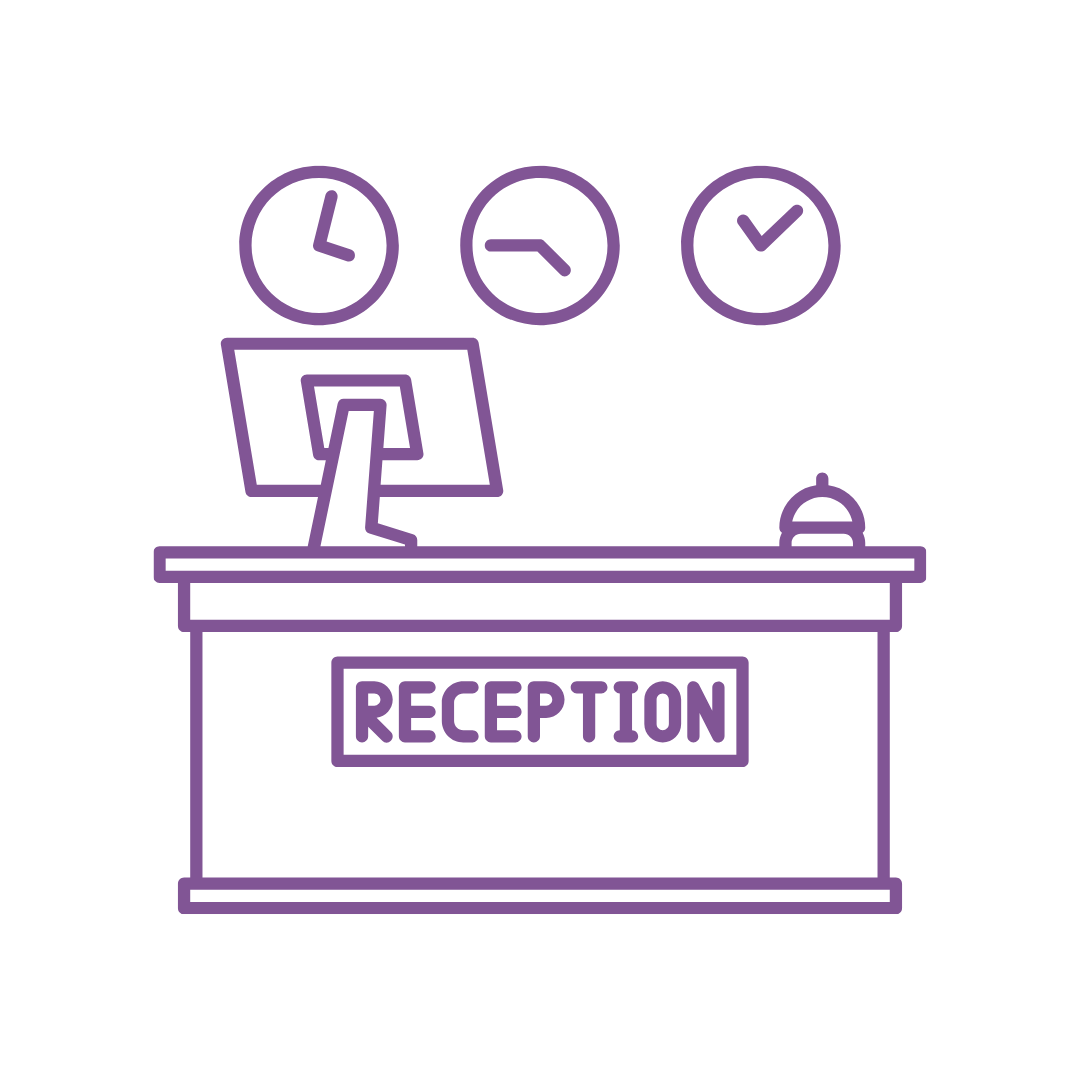 outline of a reception area