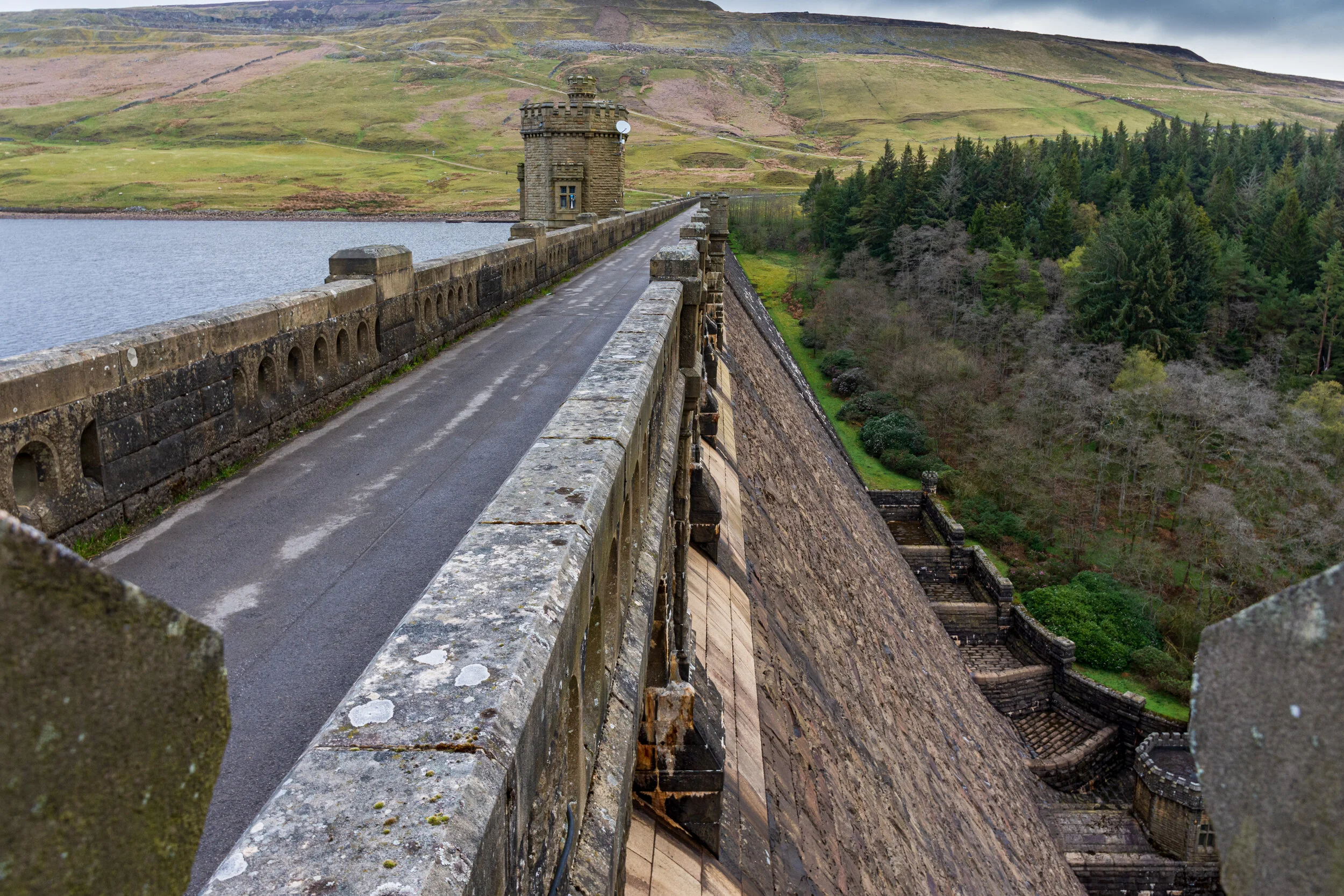 The dam at Scar House Reservoir