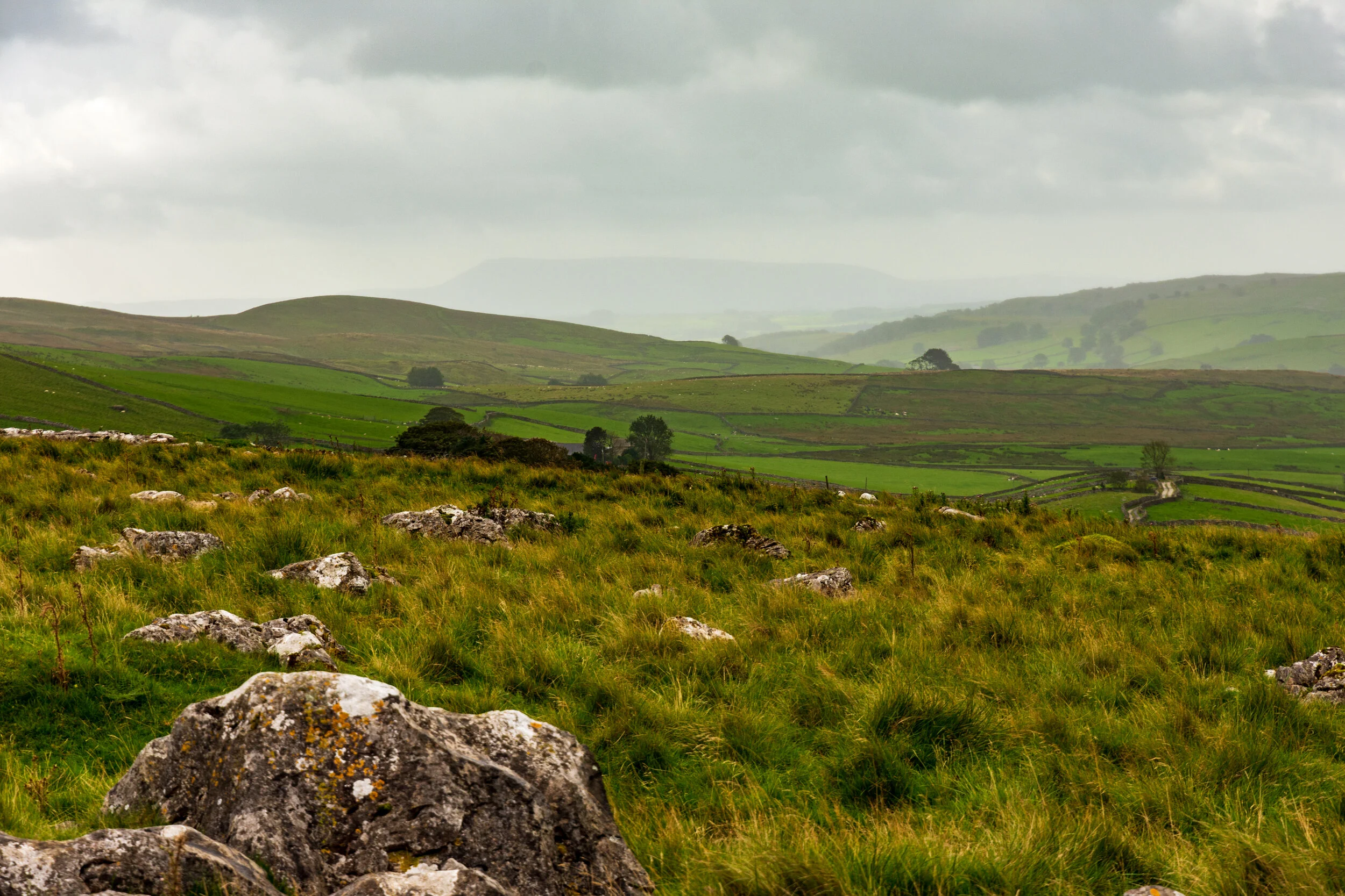 Pendle Hill in the distance, seen from Pen-Y-Ghent