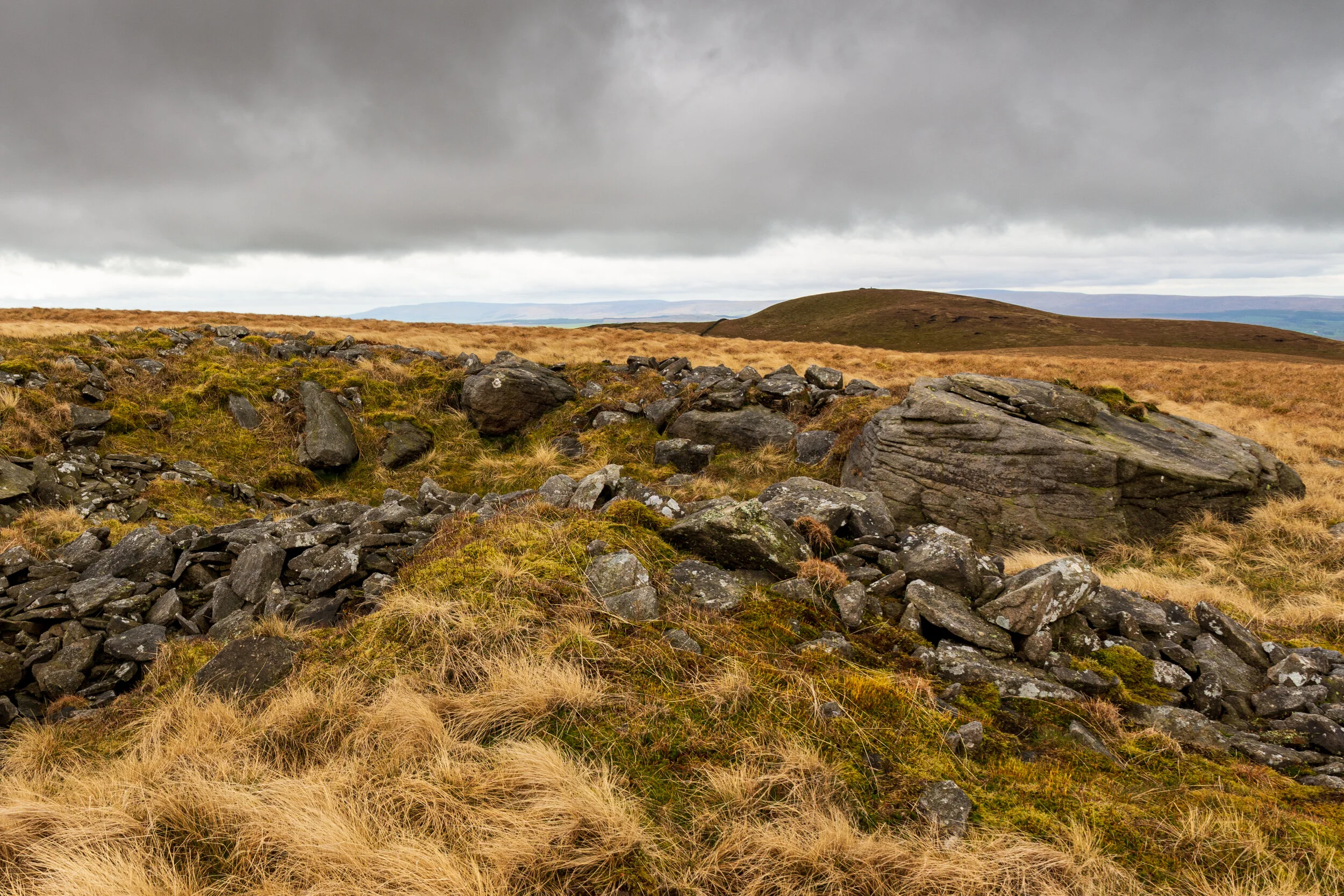The dome-shaped Rye Loaf Hill, viewed from the neighbouring Kirkby Fell