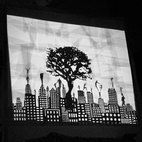 A Broken Liturgy with John Hart and Peter Rollins | 2013, Philadelphia | paper and projection, 15 x 18 feet