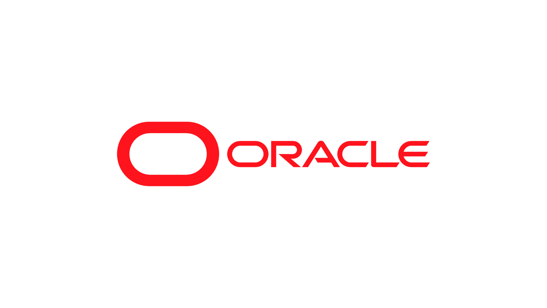Oracle logo featuring a red rounded square and the word 'ORACLE' in red text on a black background.