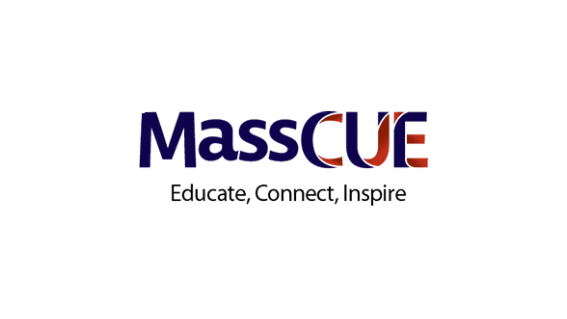 MassCue logo with text and a stylized flame graphic, Educate Connect Inspire below