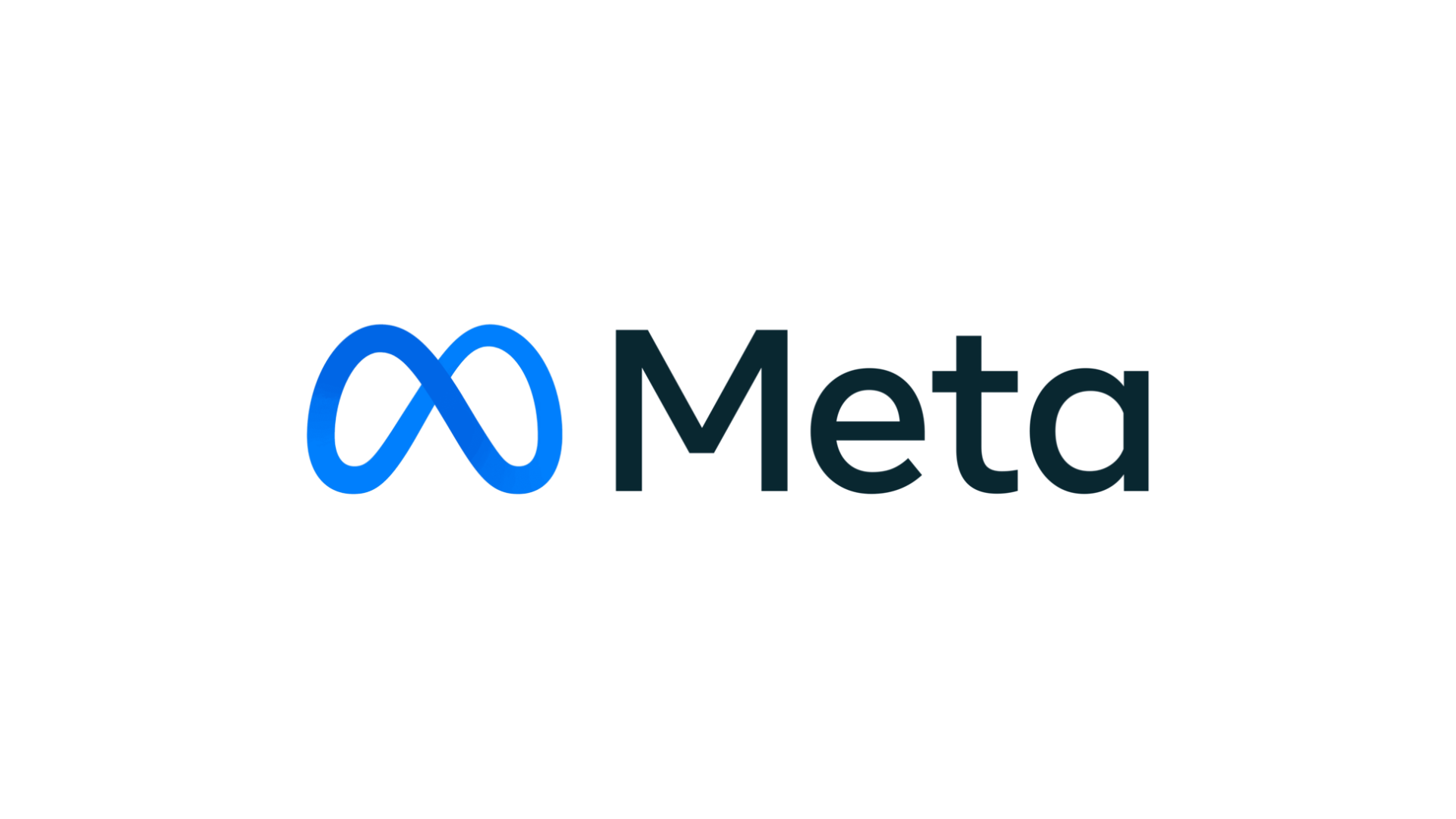Meta logo with infinity symbol in blue and text 'Meta' in black