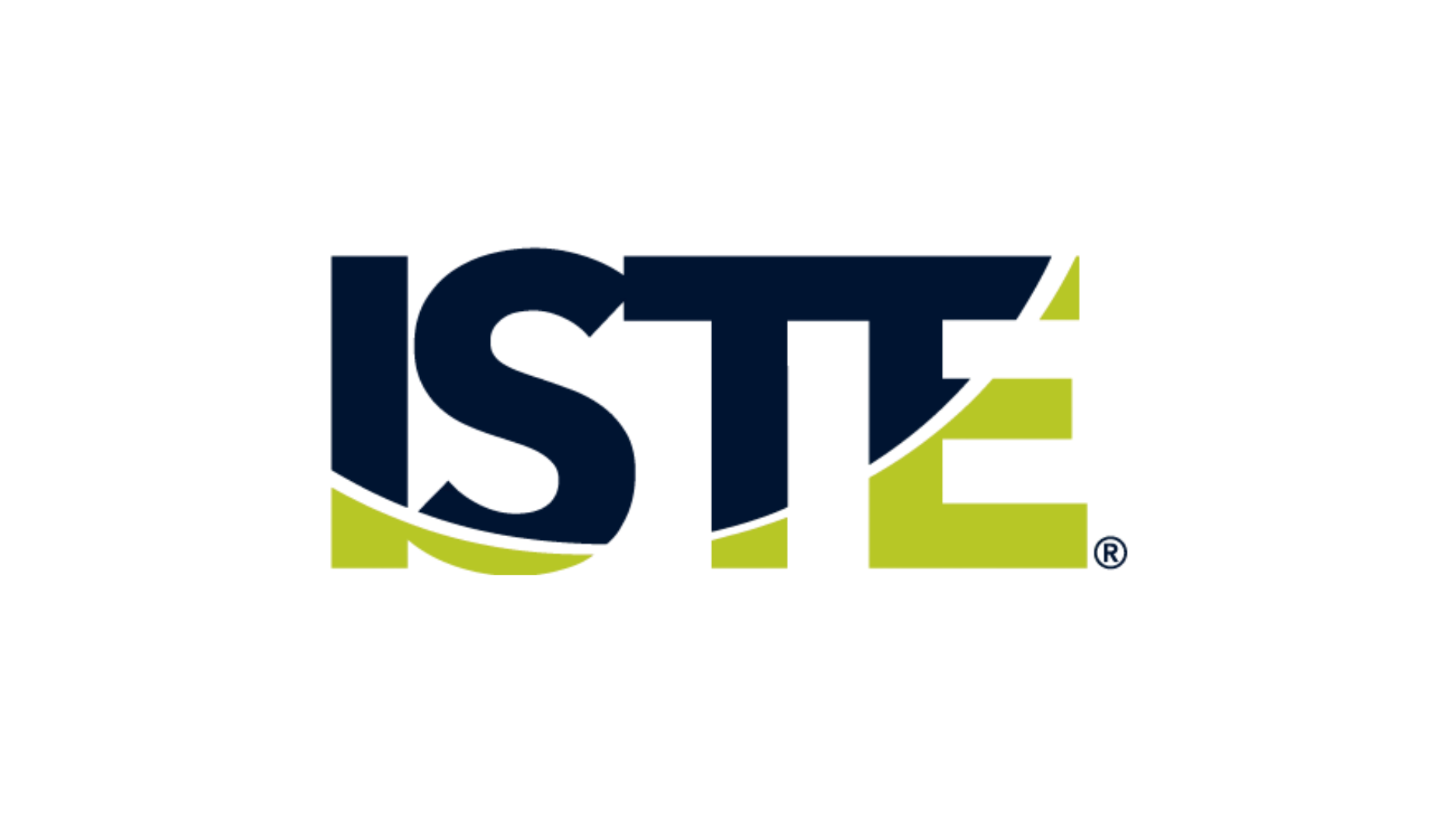 A logo with the text 'ISTE' in dark blue, placed over a stylized, layered yellow-green mountain or hill graphic.