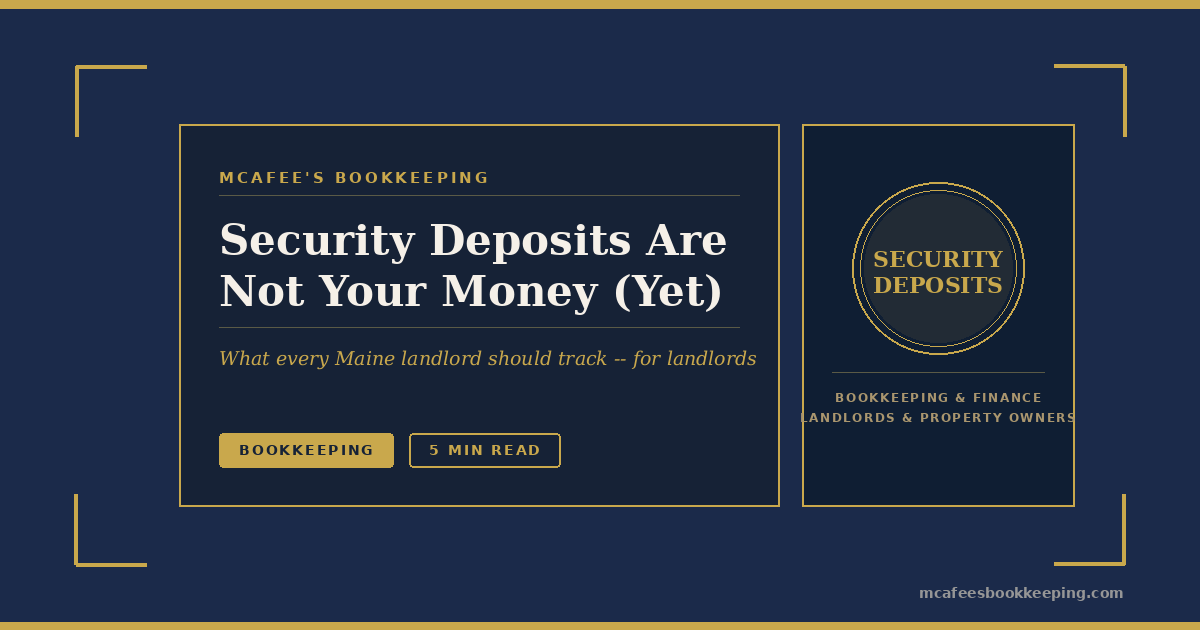 Security Deposits Are Not Your Money (Yet): What Maine Landlords Need to Know About Tracking Them