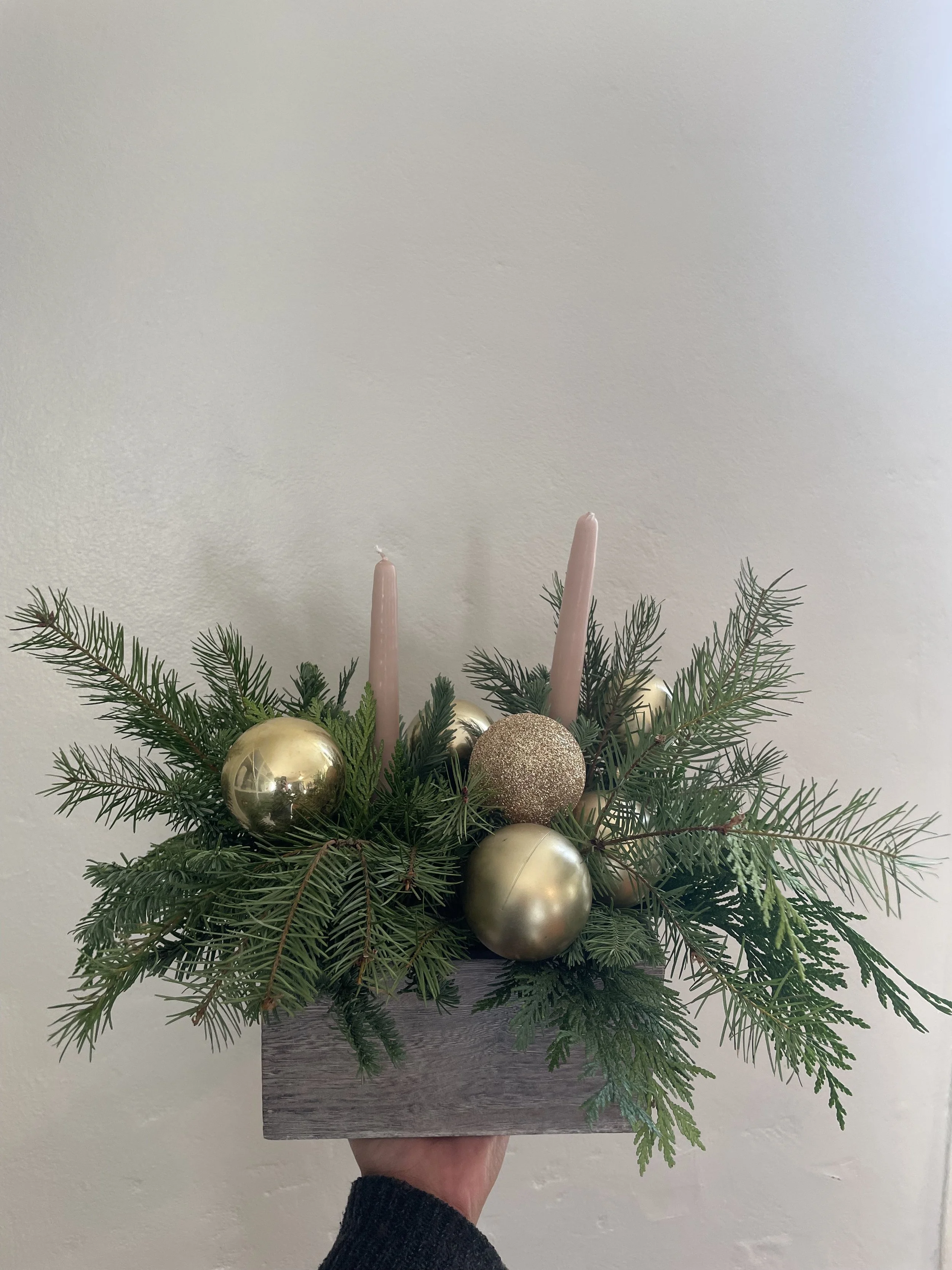 Evergreen Candle Centerpiece