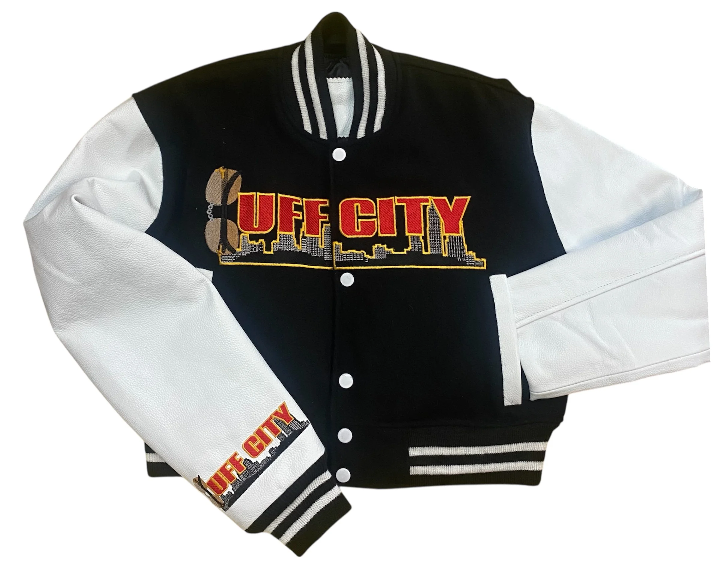 Buff City “Classic Black Crop Top” Varsity