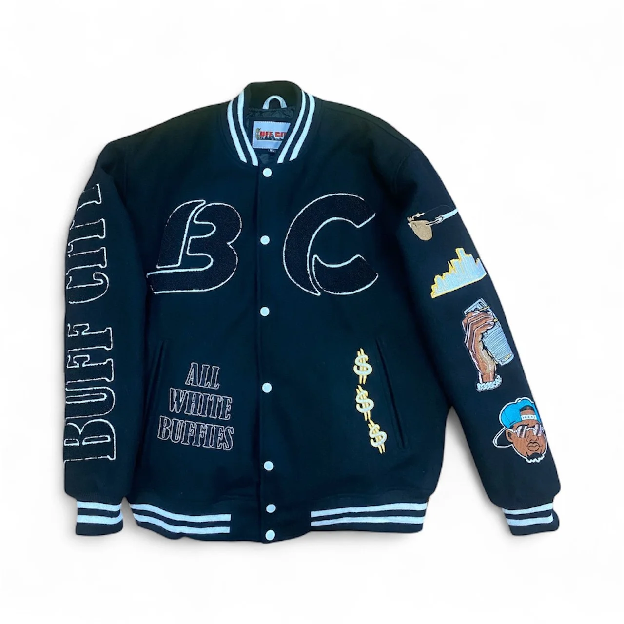 Buff City “All White Buffies” Varsity Jacket