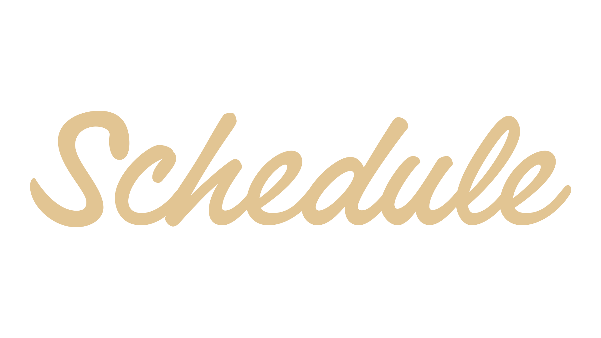 Text that says "Scheduled" in a beige, cursive font against a black background.